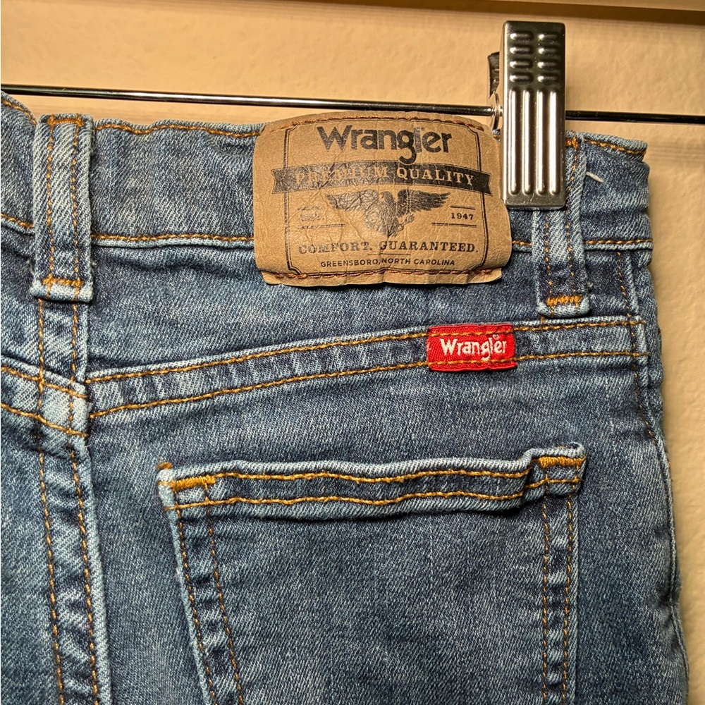 Wrangler Classic Straight Boys 7 Slim Blue Jeans - Picture 7 of 8